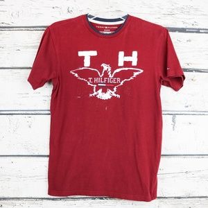 Tommy Hilfiger - red and blue collar graphic tee